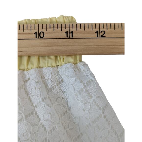 Made In Jiwa White with Yellow Long Ladder Lace Skirt (Handmade) Size XS - Picture 6 of 8